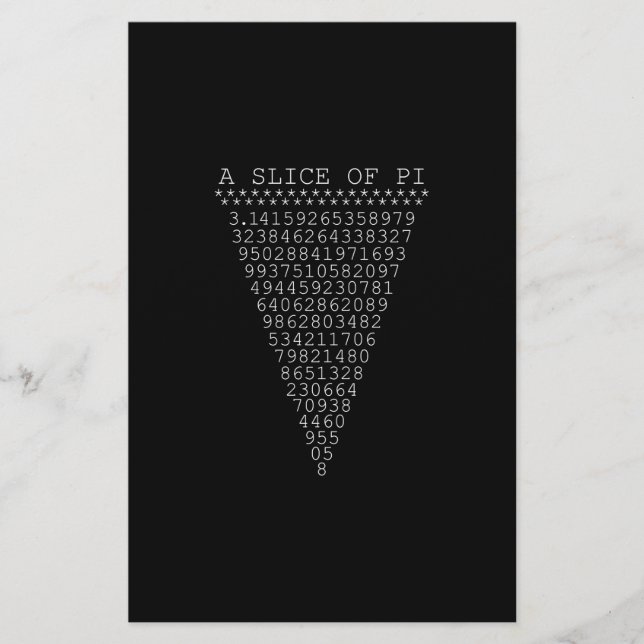 A Whimsical Slice of Pi Stationery (Front)