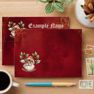 A whimsical steampunk Santa Claus Envelope