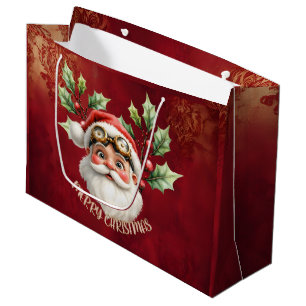 A whimsical steampunk Santa Claus  Large Gift Bag