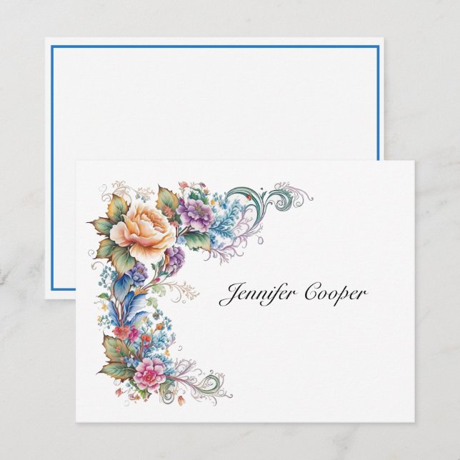 A Whimsy of Roses From Your Desk A Personal Card (Front/Back)