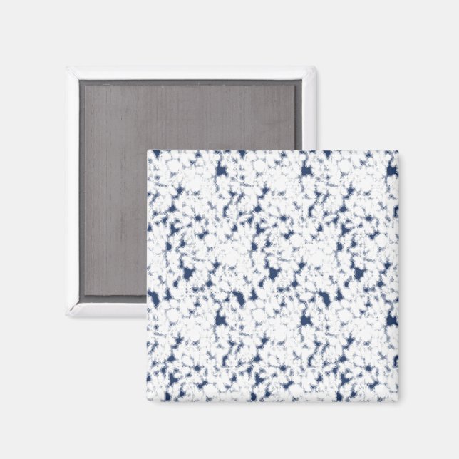 a white and blue background with a pattern magnet (Front/Back)