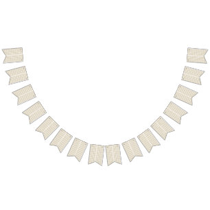 a white and gold geometric pattern bunting