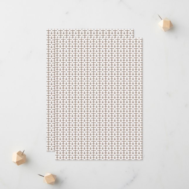 a white background with a brown pattern on it announcement (Front/Back In Situ)