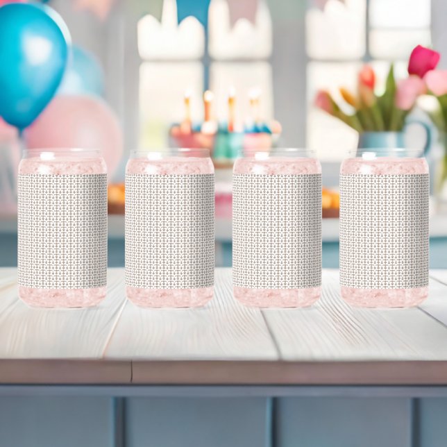 a white background with a brown pattern on it can glass (Insitu (Baby Shower))