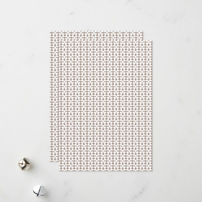a white background with a brown pattern on it holiday card (Front/Back In Situ)