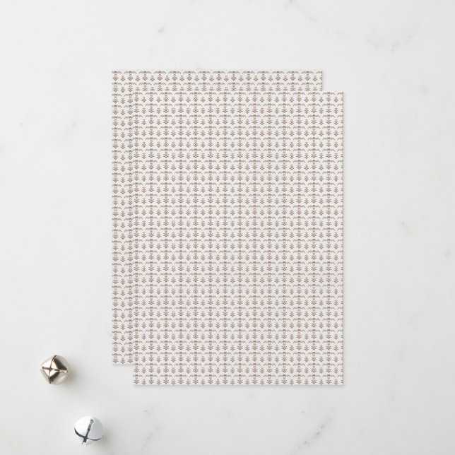 a white background with a brown pattern on it holiday card (Front/Back In Situ)