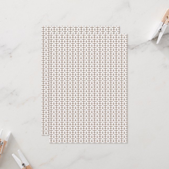 a white background with a brown pattern on it invitation (Front/Back In Situ)