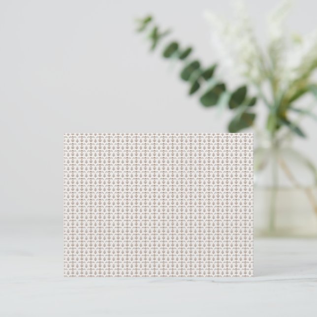 a white background with a brown pattern on it postcard (Standing Front)