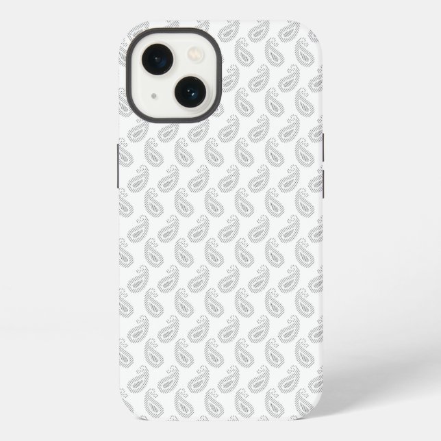 a white background with a pattern in the middle iPhone case (Back)
