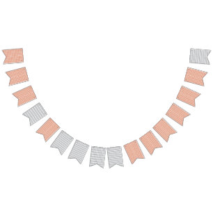 a white background with a pattern of circles bunting