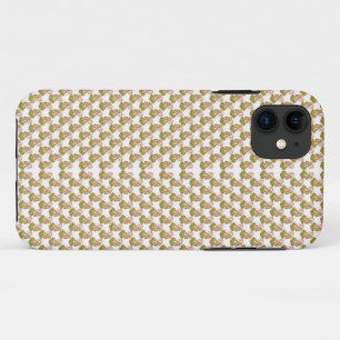 a white background with a pattern of green leaves iPhone 11 case