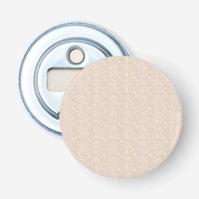 a white background with a pattern of leaves bottle opener (Front)
