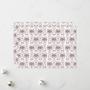  a white background with a red pattern on it holiday card