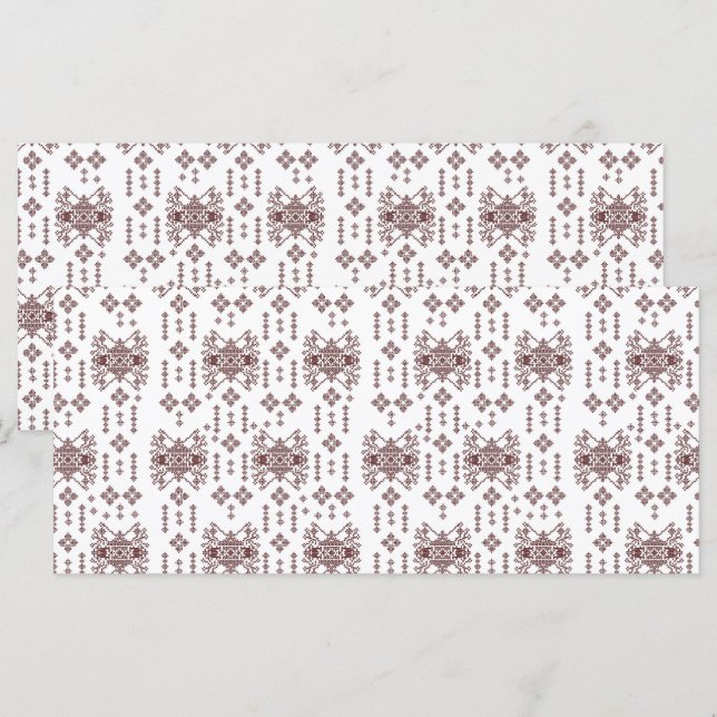  a white background with a red pattern on it menu (Front/Back)