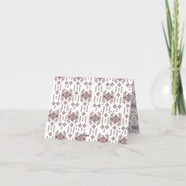  a white background with a red pattern on it thank you card (Back)