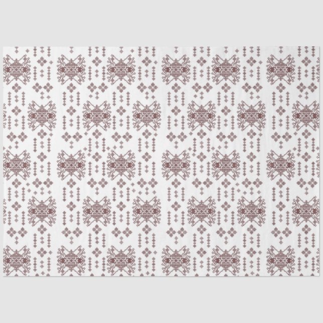  a white background with a red pattern on it tissue paper (Front)
