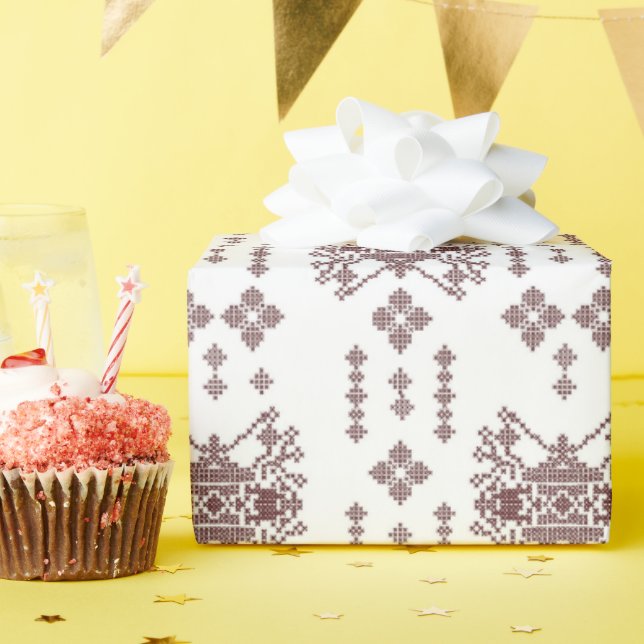  a white background with a red pattern on it wrapping paper (Birthday Party)