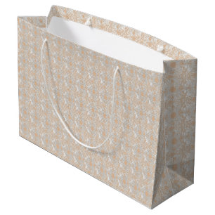 a white background with brown dots on it large gift bag