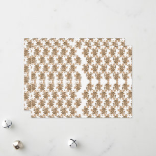 a white background with brown flowers on it holiday card