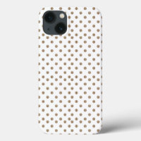 a white background with brown polka dots