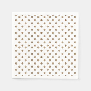 a white background with brown polka dots napkin