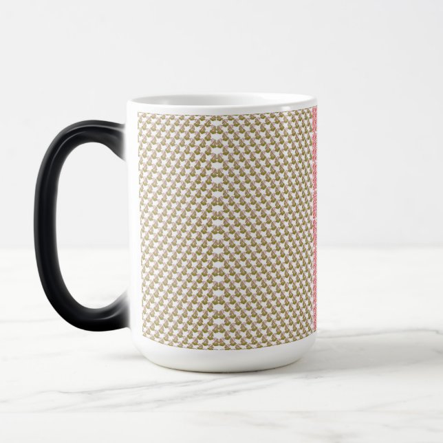 a white background with green leaves on it magic mug (Left)