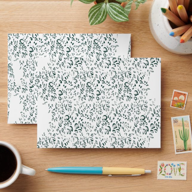 a white background with lots of drops of water envelope (Desk)