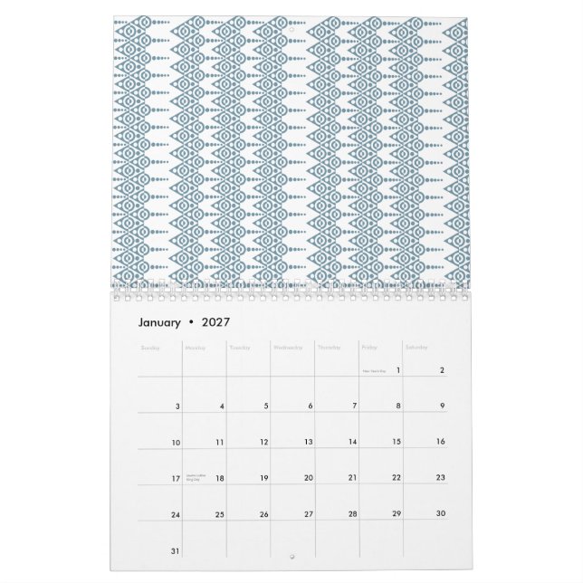 A white background with no other visible elements  calendar (Jan 2027)