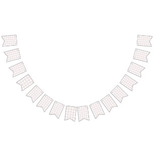 a white background with pink leaves on it bunting