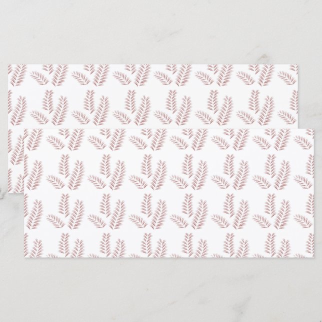 a white background with pink leaves on it menu (Front/Back)
