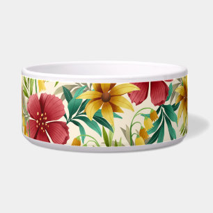 A white bowl featuring a vibrant floral design