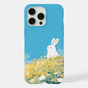 A White Bunny Meadow iPhone 15 Pro Max Case