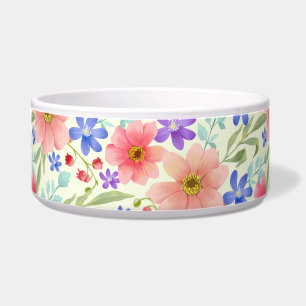 A white ceramic bowl with a colourful floral