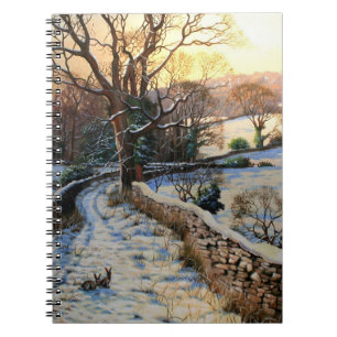 A White Christmas Vintage Landscape Scene Notebook