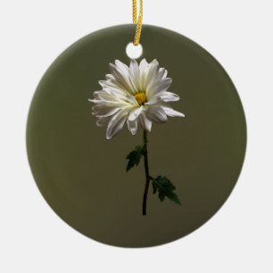 A White Daisy Ceramic Ornament