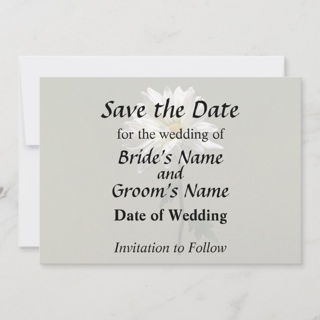 A White Daisy Save The Date (Front)