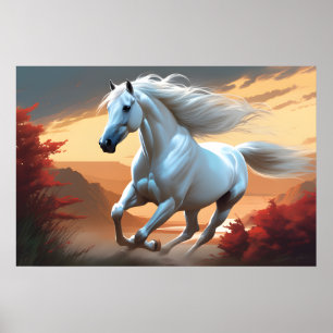 A white horse poster