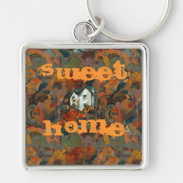 A White House & Autumn Trees Key Ring (Front)