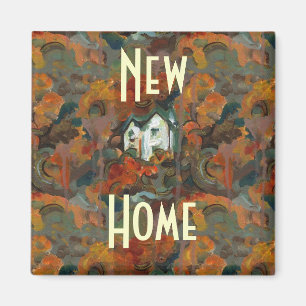 A White House & Autumn Trees Magnet