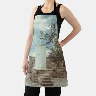 A White Lighthouse and an Olive Tree Apron