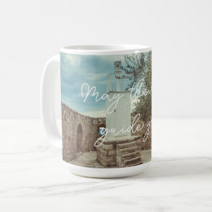A White Lighthouse and an Olive Tree Coffee Mug