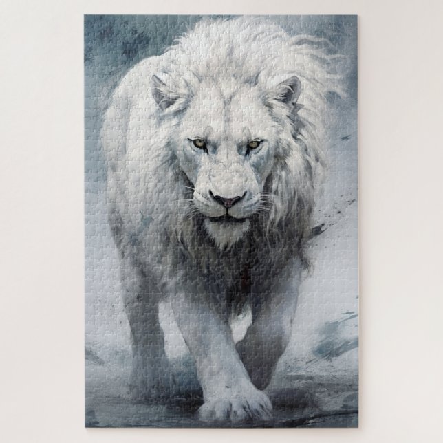 A white lion puzzle (Vertical)