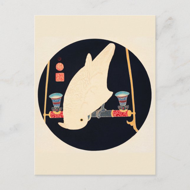 A White Macaw Illustration by Ito Jakuchu Postcard (Front)