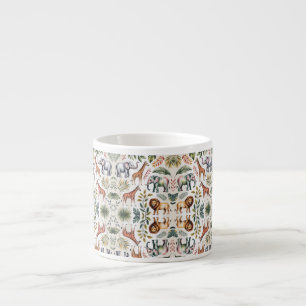 A white  mug featuring colourful, intricate animal