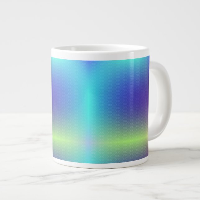 A white mug with a vibrant, gradient design. (Front Right)