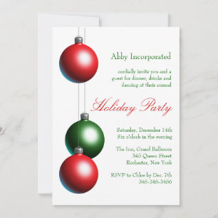 A White Ornament Holiday Invitation