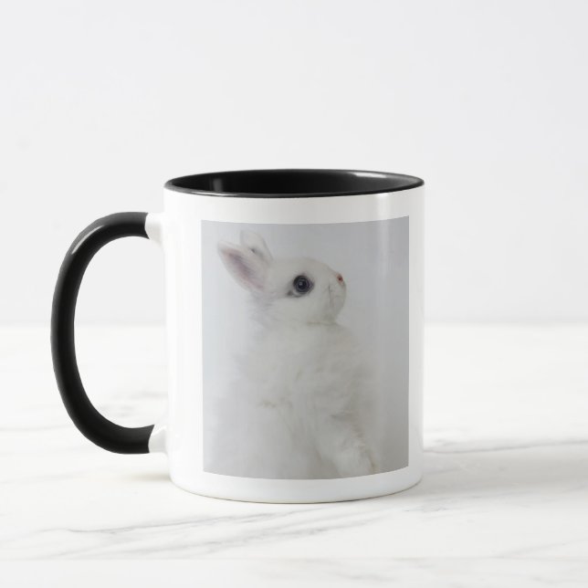 A white rabbit.Jersey Wooly. Mug (Left)