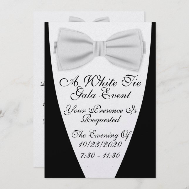 A White Tie Gala Event Invitation (Front/Back)