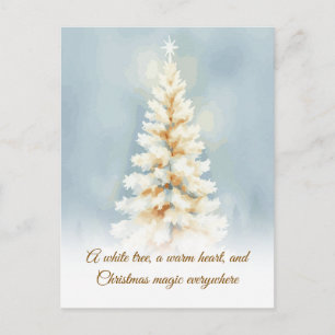 A White Tree, A Warm Heart, and Christmas Magic Postcard