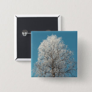 A White Willow Tree Against Cloudless Blue Sky 15 Cm Square Badge